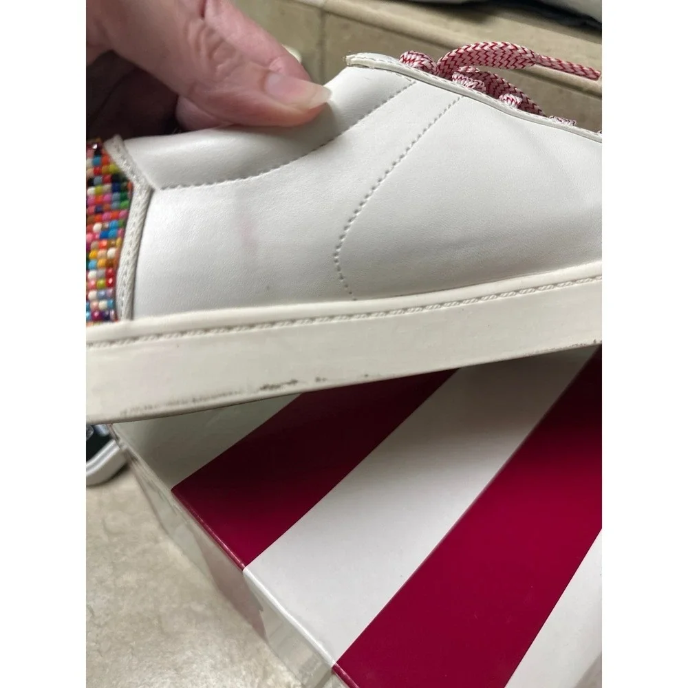 Circus‎ by Sam Edelman White Beaded Heal Sneakers, Size 8.5